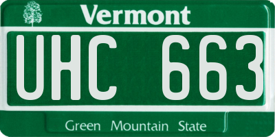 VT license plate UHC663