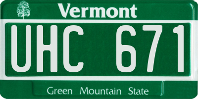 VT license plate UHC671
