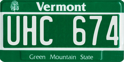 VT license plate UHC674