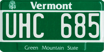 VT license plate UHC685
