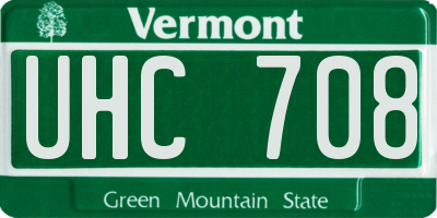 VT license plate UHC708