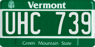 VT license plate UHC739