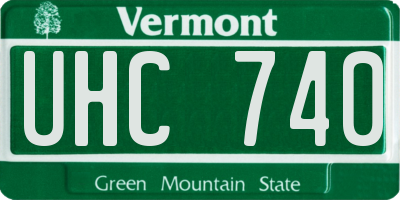 VT license plate UHC740