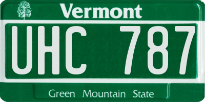 VT license plate UHC787