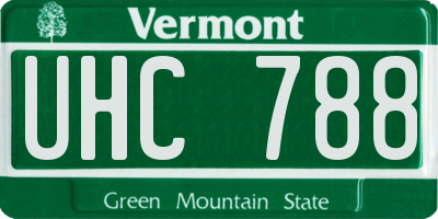 VT license plate UHC788