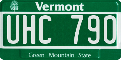 VT license plate UHC790