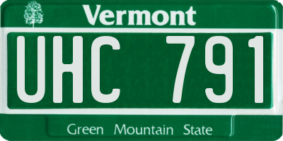 VT license plate UHC791