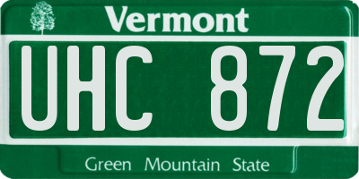 VT license plate UHC872