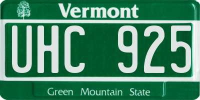 VT license plate UHC925