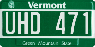 VT license plate UHD471