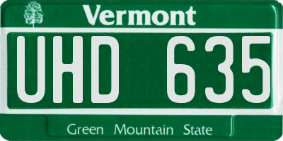 VT license plate UHD635