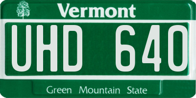 VT license plate UHD640