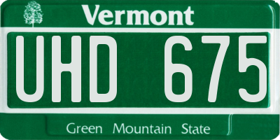 VT license plate UHD675
