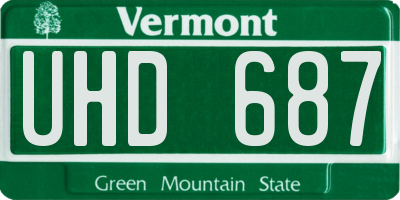 VT license plate UHD687