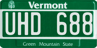 VT license plate UHD688