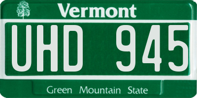 VT license plate UHD945