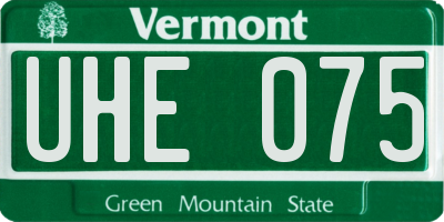 VT license plate UHE075