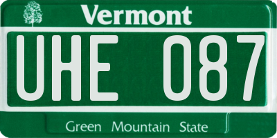VT license plate UHE087