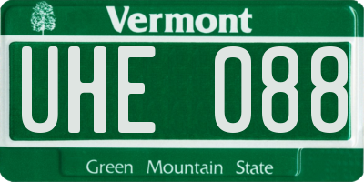 VT license plate UHE088