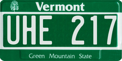 VT license plate UHE217