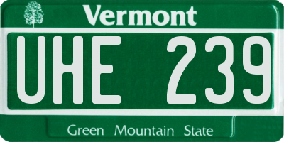 VT license plate UHE239