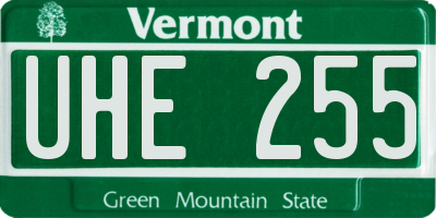 VT license plate UHE255