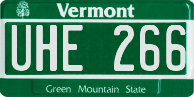 VT license plate UHE266