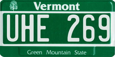 VT license plate UHE269