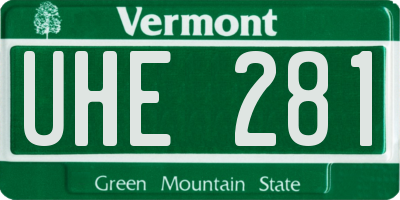VT license plate UHE281