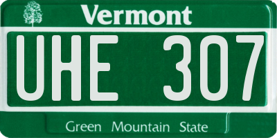 VT license plate UHE307