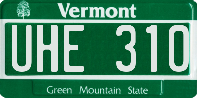VT license plate UHE310