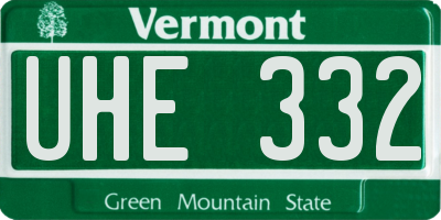 VT license plate UHE332