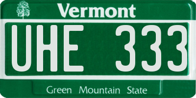 VT license plate UHE333