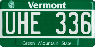 VT license plate UHE336