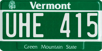 VT license plate UHE415