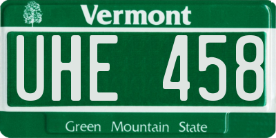 VT license plate UHE458