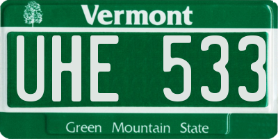VT license plate UHE533