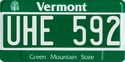 VT license plate UHE592