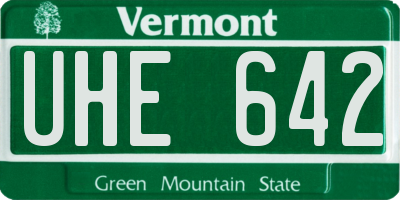 VT license plate UHE642