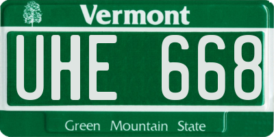 VT license plate UHE668