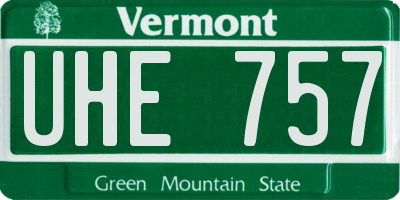 VT license plate UHE757
