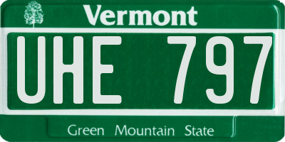 VT license plate UHE797