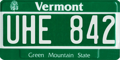 VT license plate UHE842