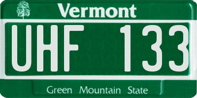 VT license plate UHF133