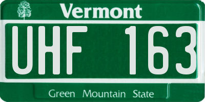 VT license plate UHF163