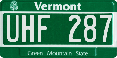 VT license plate UHF287