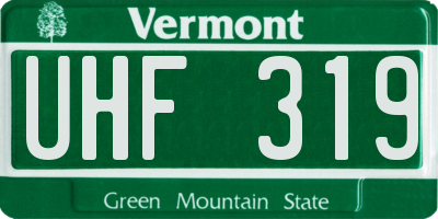VT license plate UHF319