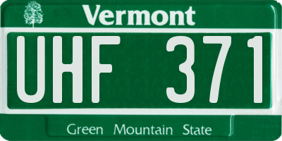 VT license plate UHF371
