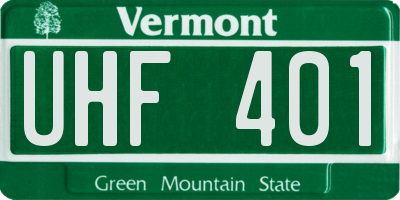 VT license plate UHF401