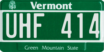 VT license plate UHF414